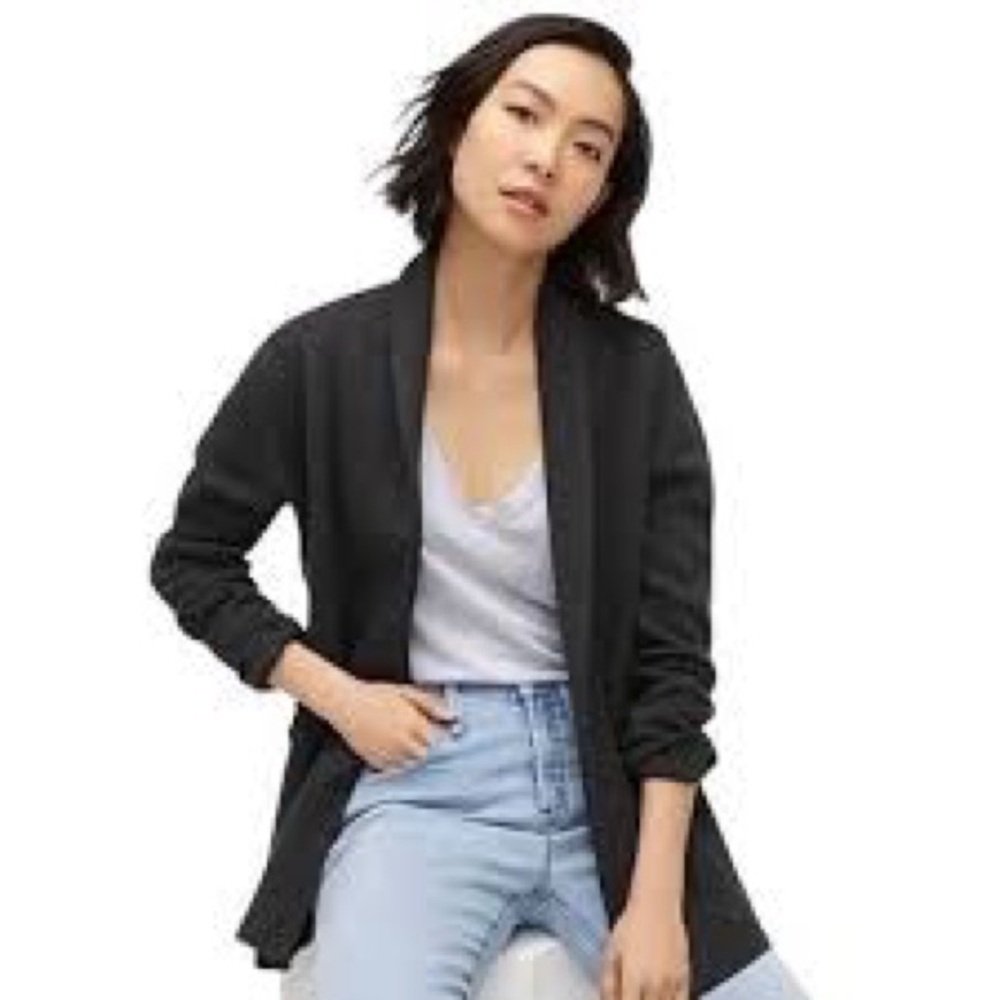 J. Crew Open Front Cardigan in Charcoal Gray